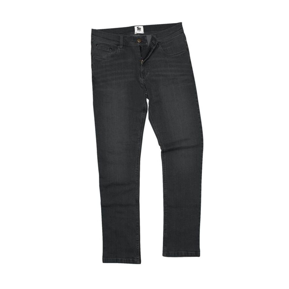 AWDis So Denim Mens Leo Straight Fit Jeans / Black